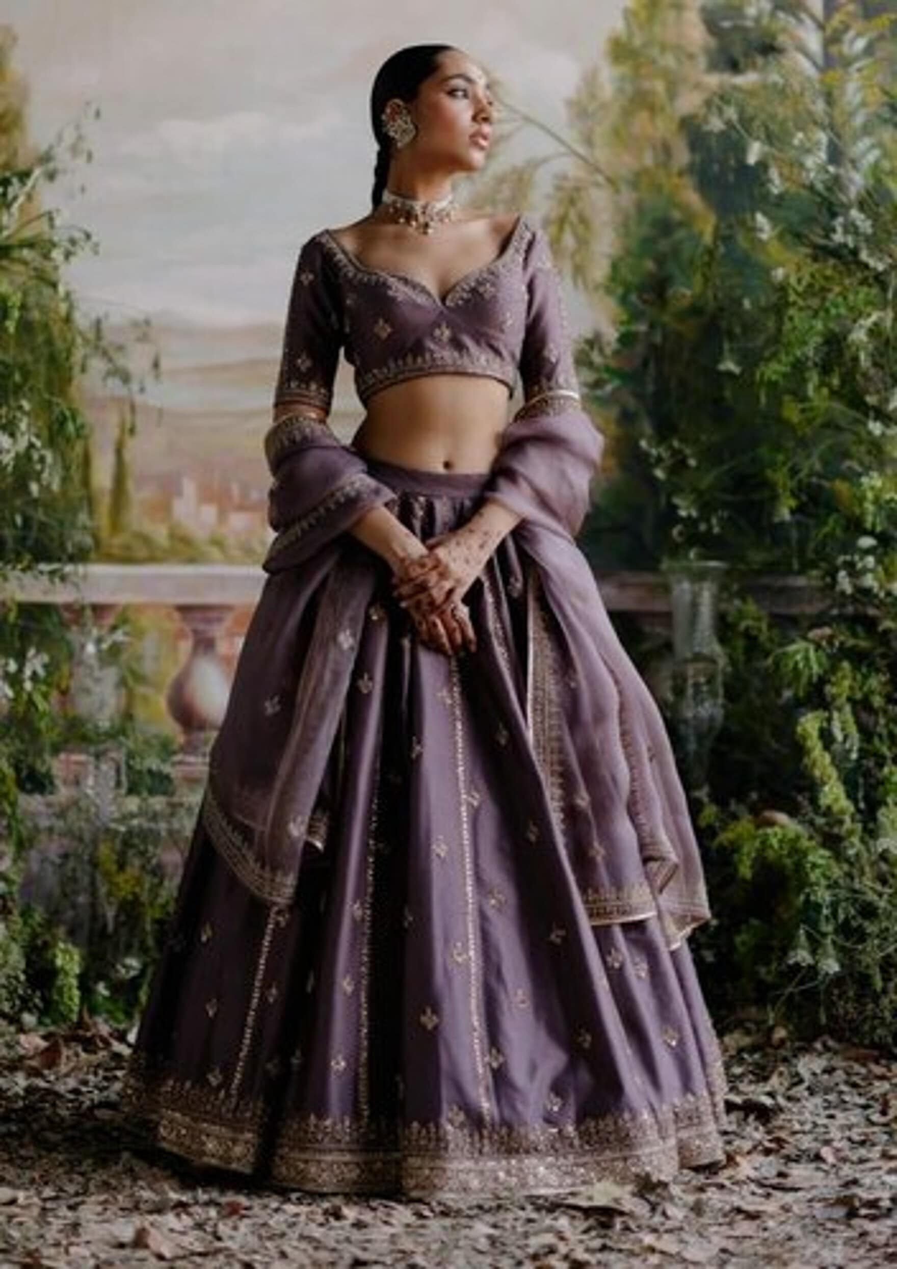 Women Silk Embroidery Lehenga Purple (M-XL) in Delhi at ₹ 2,000