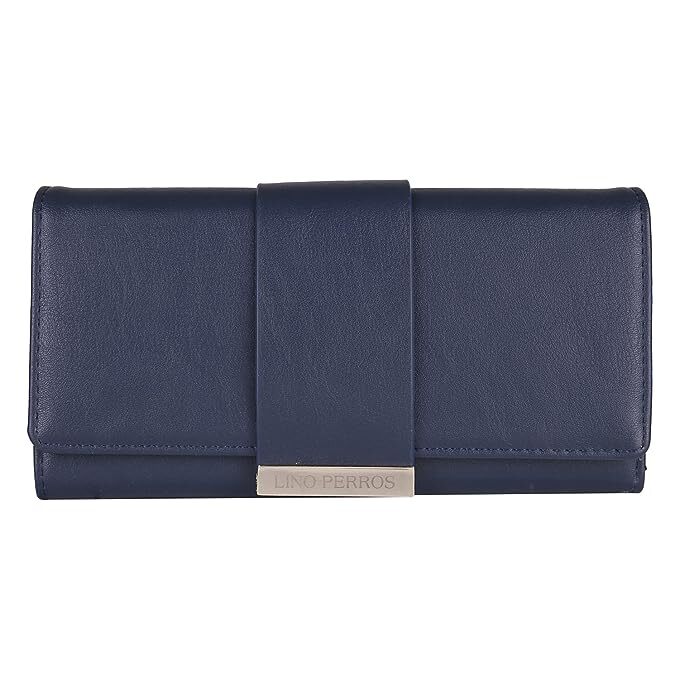 Women Stylish Leather Wallet Clutch Navy Blue 21 x 11 cm in Gadag