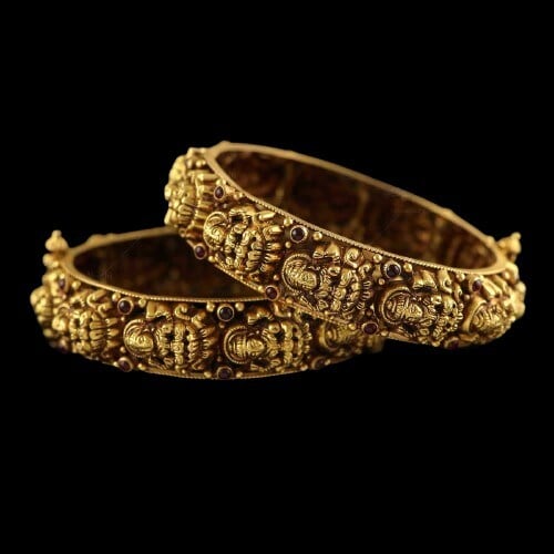 Womens Gold Temple Design Bangles 22 Kt in Chennai at ₹ 80,000
