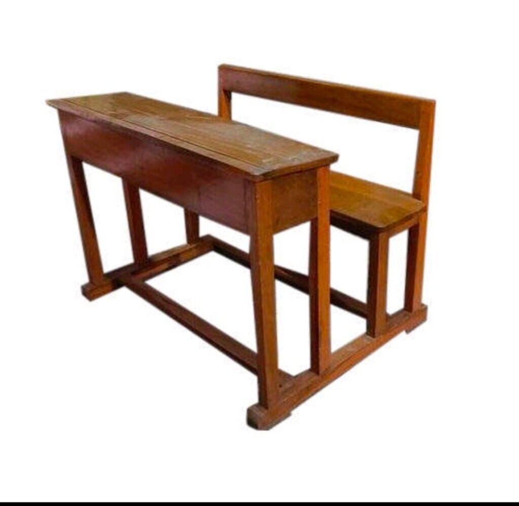 Brown Rectangle Polished Wooden School Desk Bench, Seating Capacity At