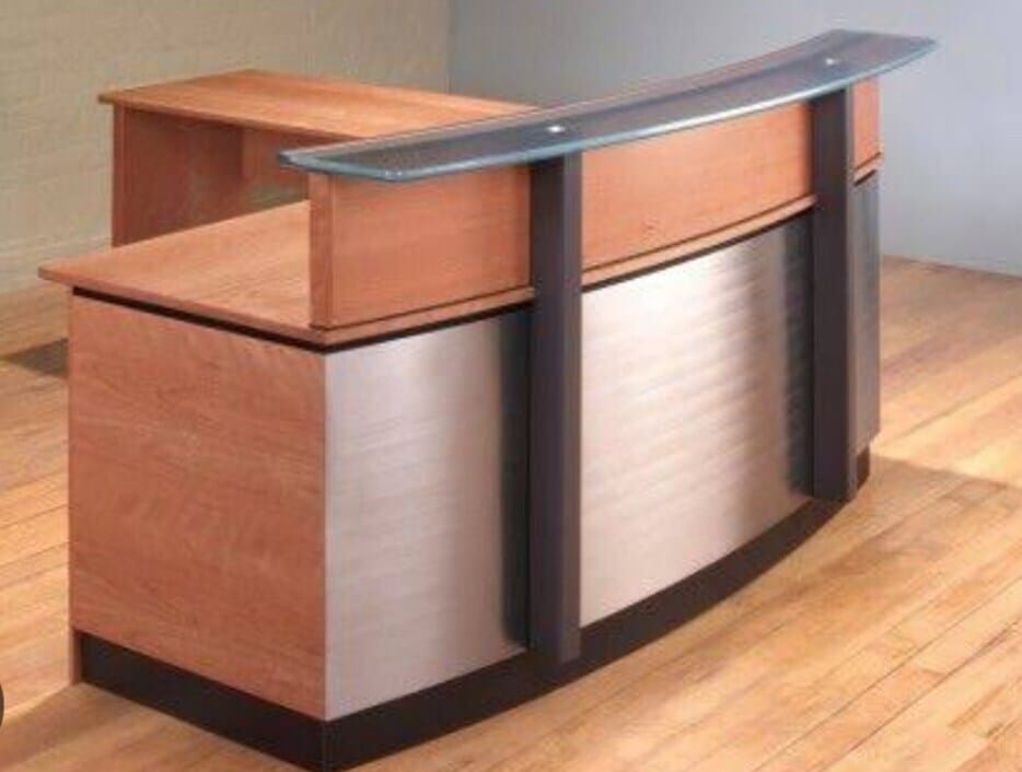 Stainless steel reception desk discount