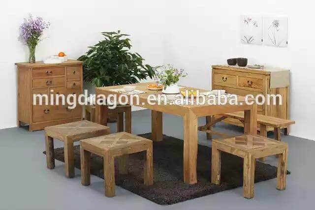 Teak Wood Rectangle Dining Table, 6-Seater, Modern Style in Kanpur