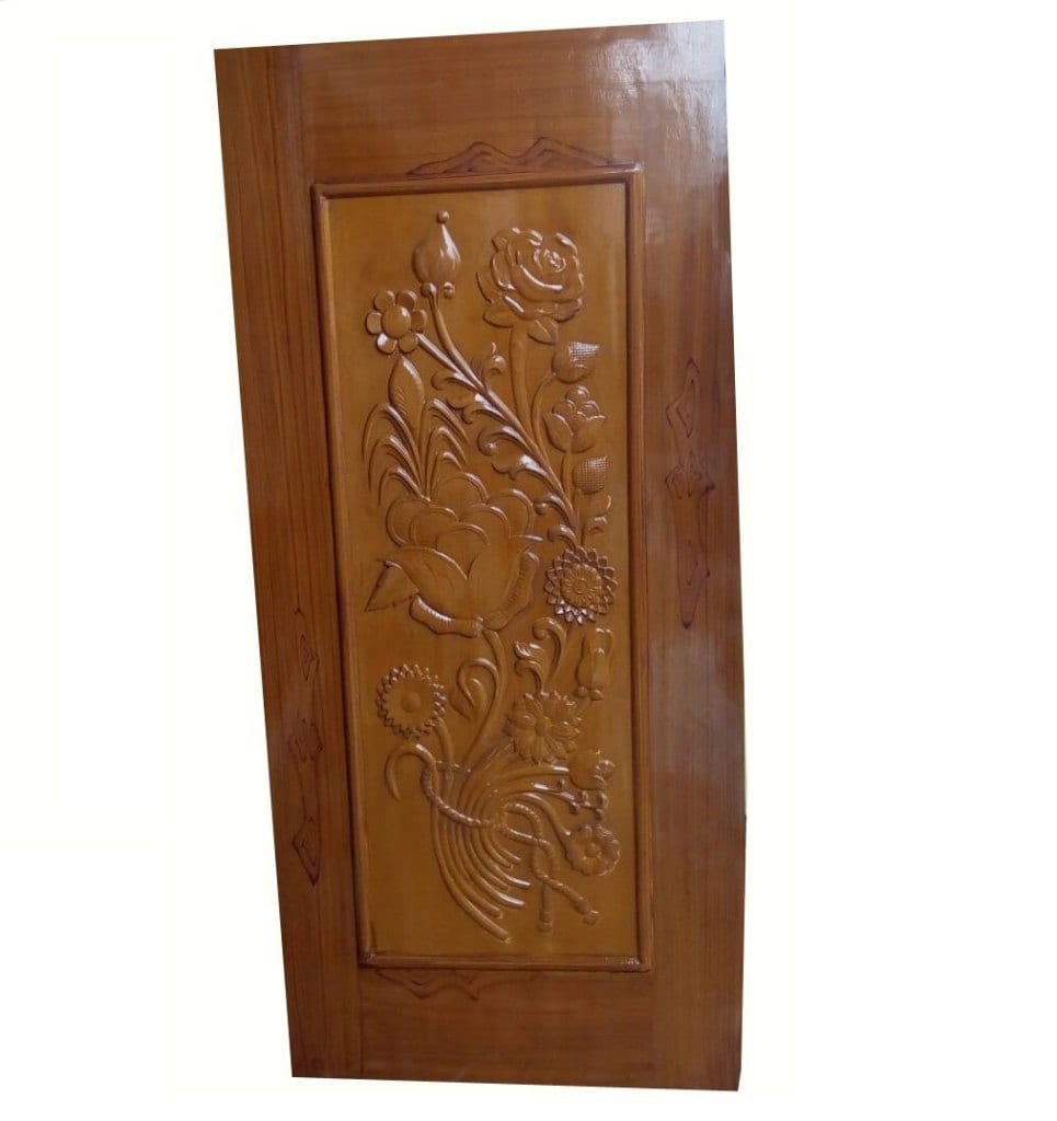 Modern Wood Flower Designer Door with Glossy Finish in Chandigarh