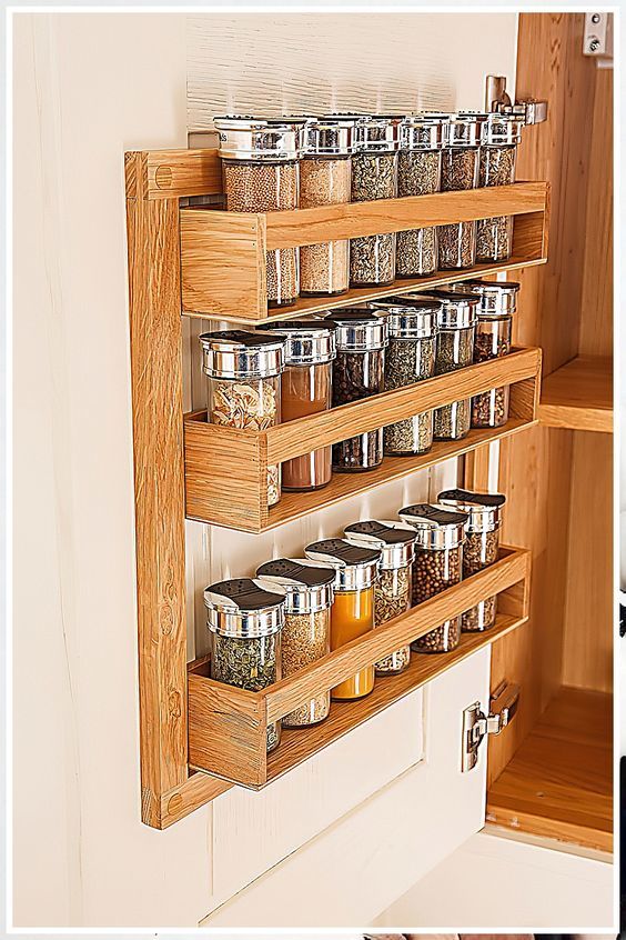 Kitchen Rack Ideas Stick On Wall Spice Rack Wooden Kitchen Wall