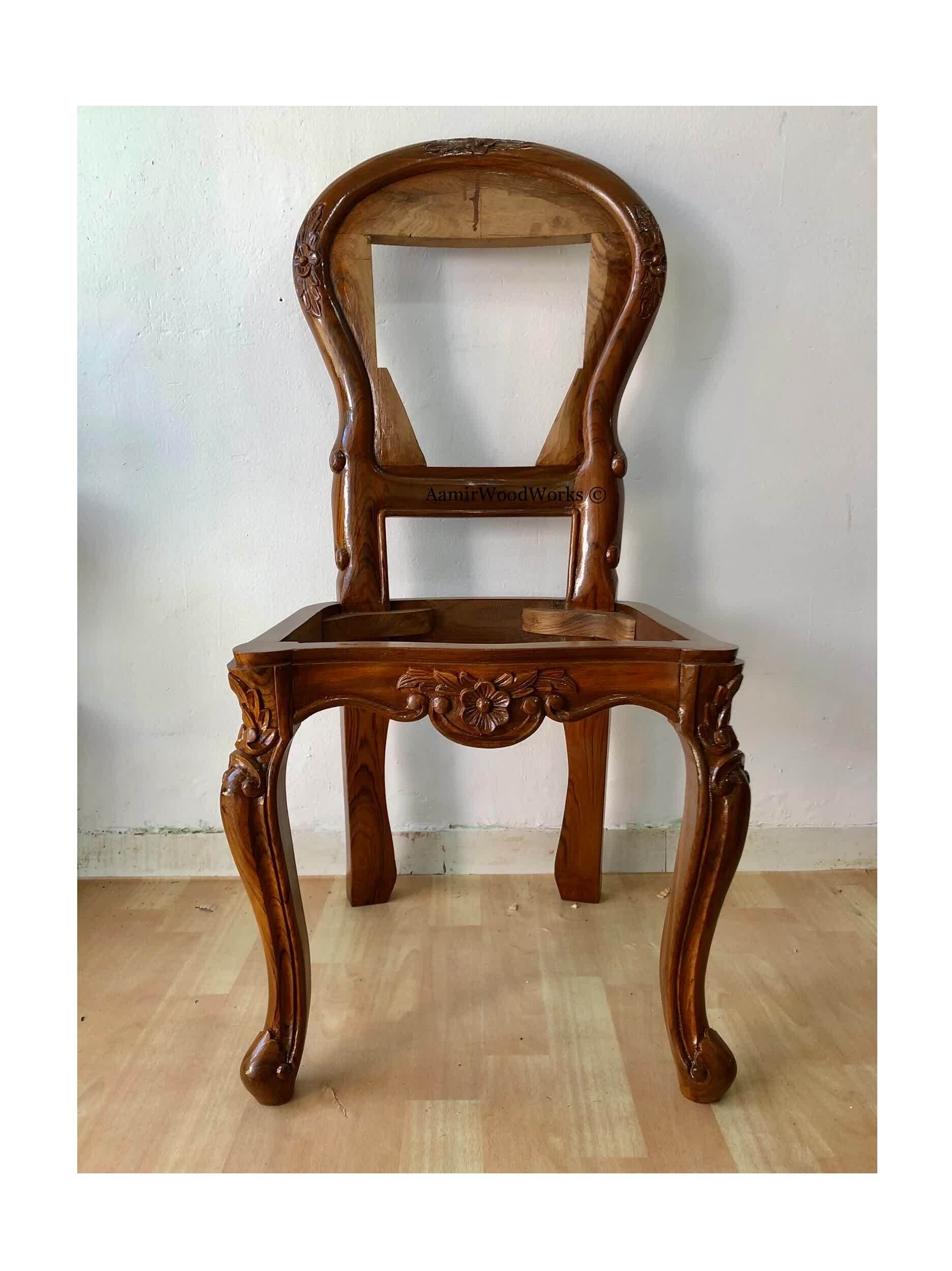 Turkish Royal Style Luxurious Handcarved Teakwood Sofa Set 3+1+1