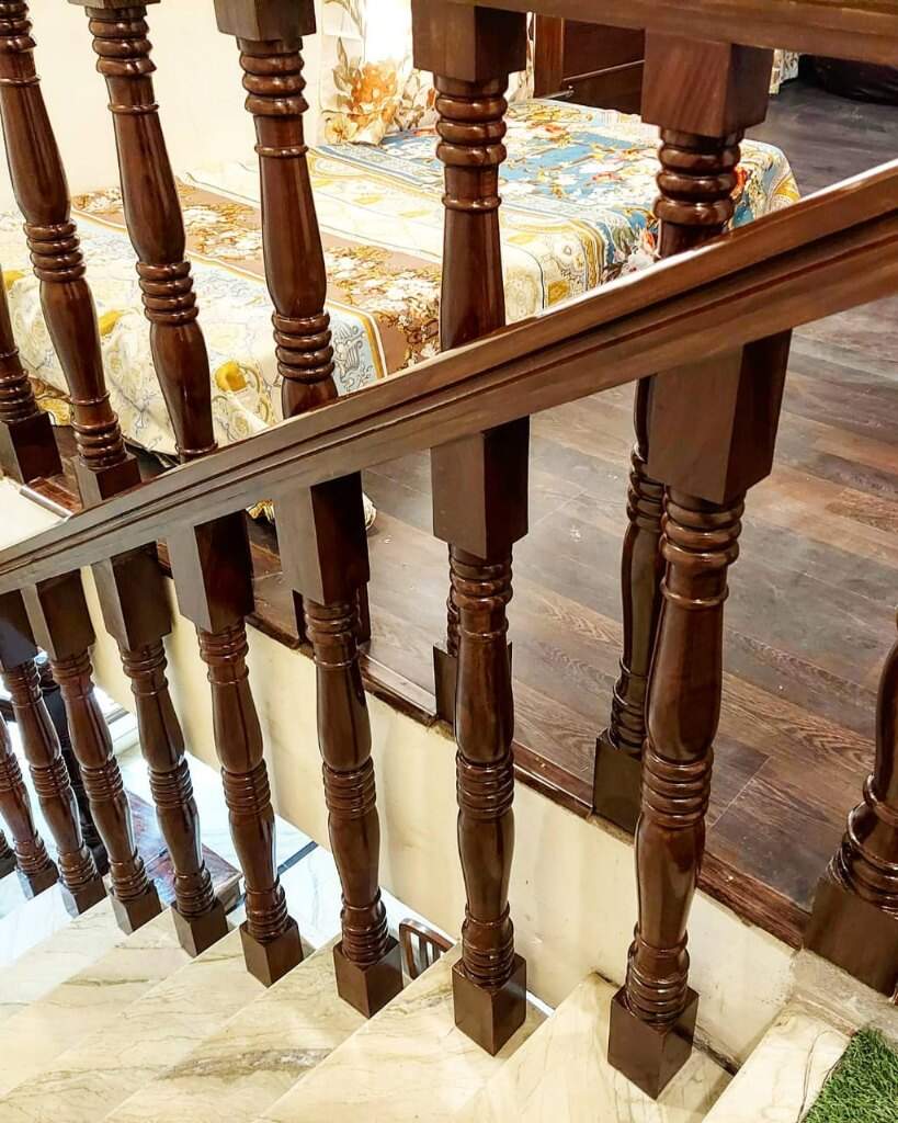Structural Wood Railing Wooden Stair Railing JS-007 Structural Design in Panchkula at best ...