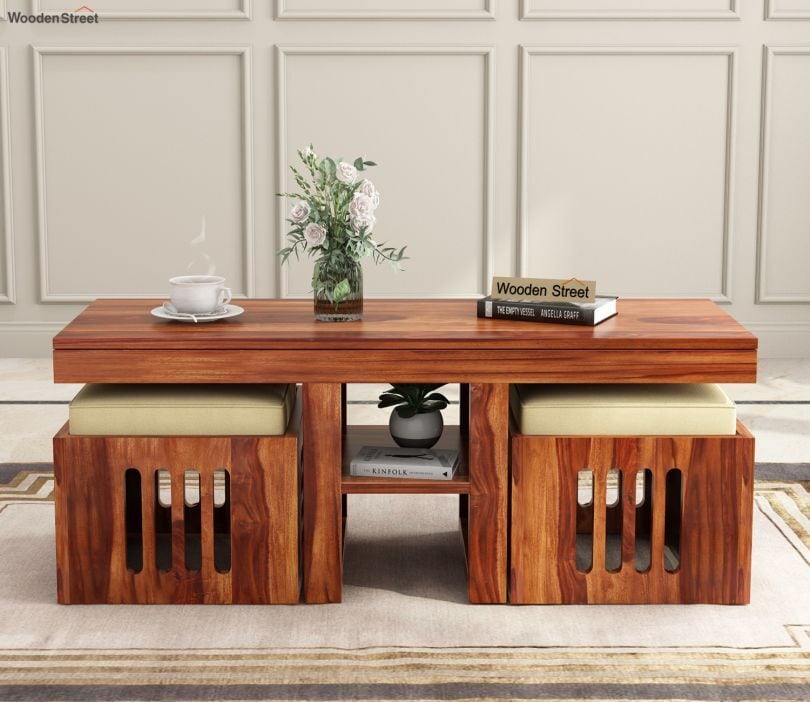 Petlin Sheesham Sheesham Wood Coffee Table With Stools Coffee Table With  Stools Hotsell