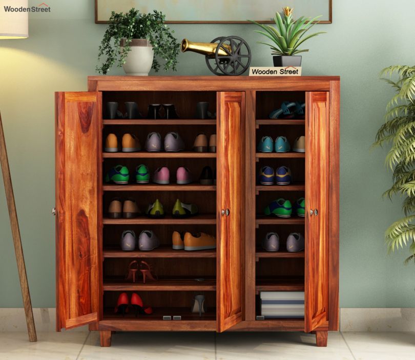 Wooden Street Ruben Sheesham Wood Shoe Rack With 32 Pair Capacity