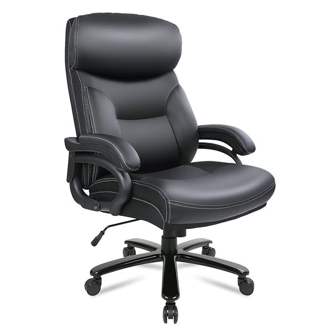 Woodland WL138 Leather Office Director Chair Black 68x40x110 cm in - Main Image