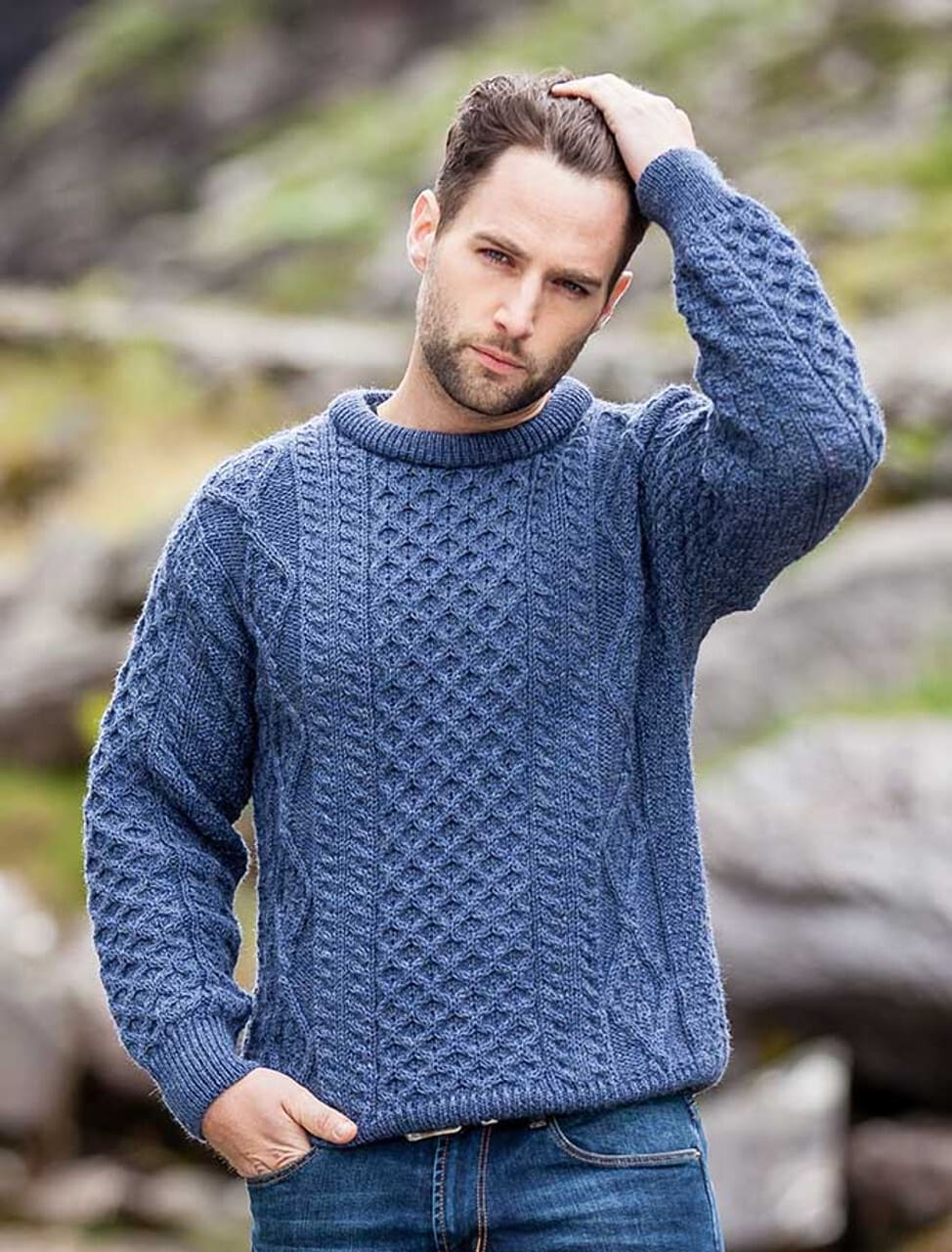 Cable Knit Woolen Gents Sweater Design Cable Knit Sweater Woolen