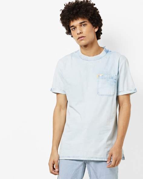 Wrangler Crew-Neck Men's T-Shirts with Patch Pocket (Size: XL