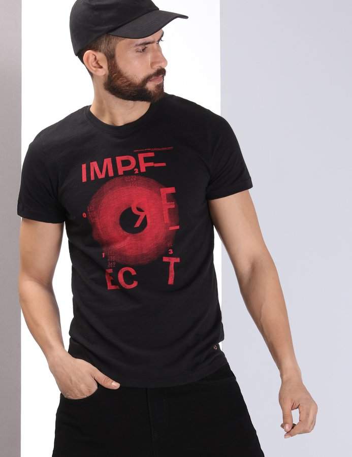 Wrogn Imperfect Iris T-Shirt - Black in 