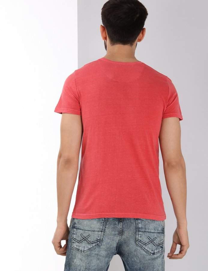 WROGN Rust V-Neck Men's T-Shirts (L, WFTS8113) in Agartala at