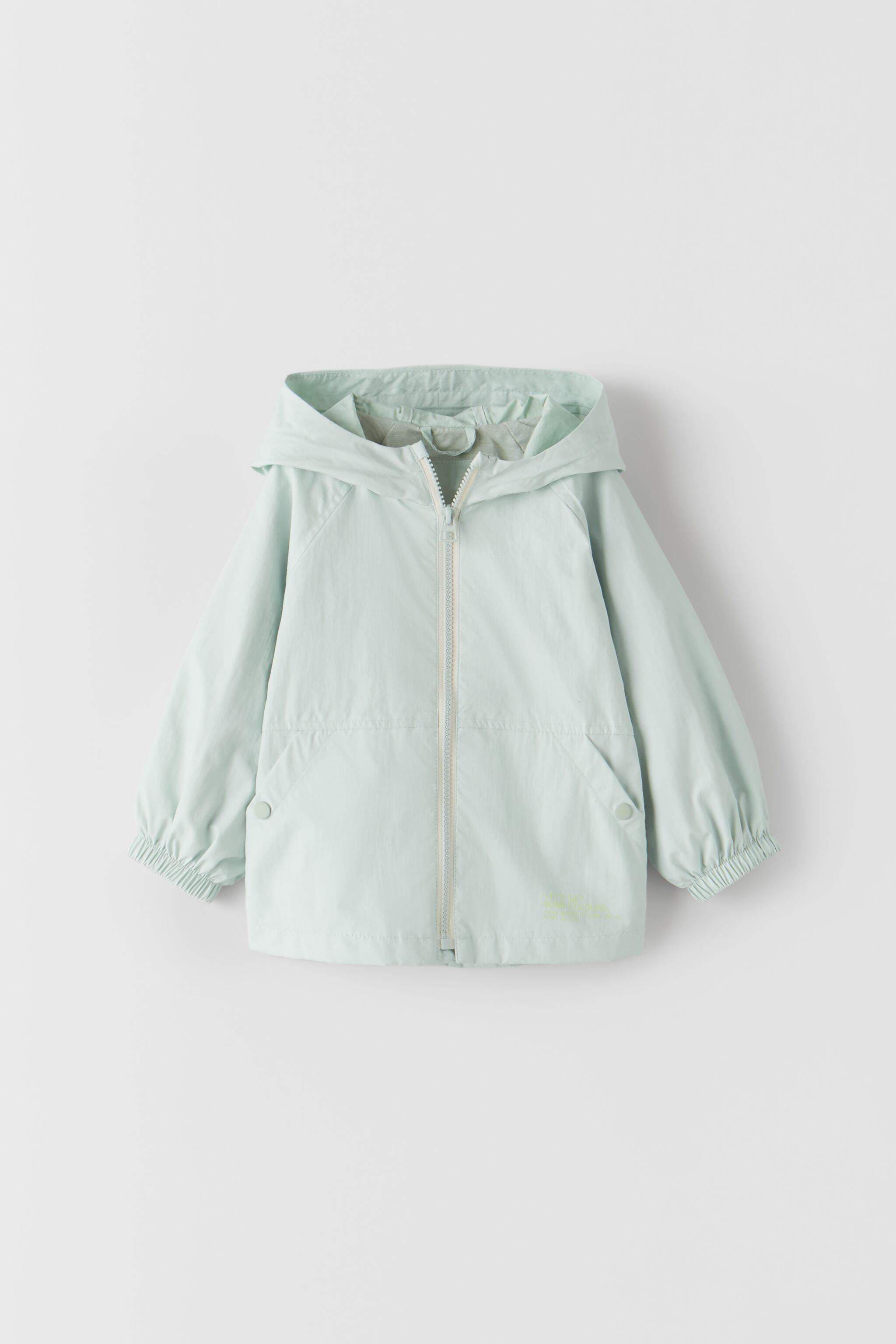 ZARA Baby Boys Slogan-Printed Raincoat (Light Green) in Mumbai at