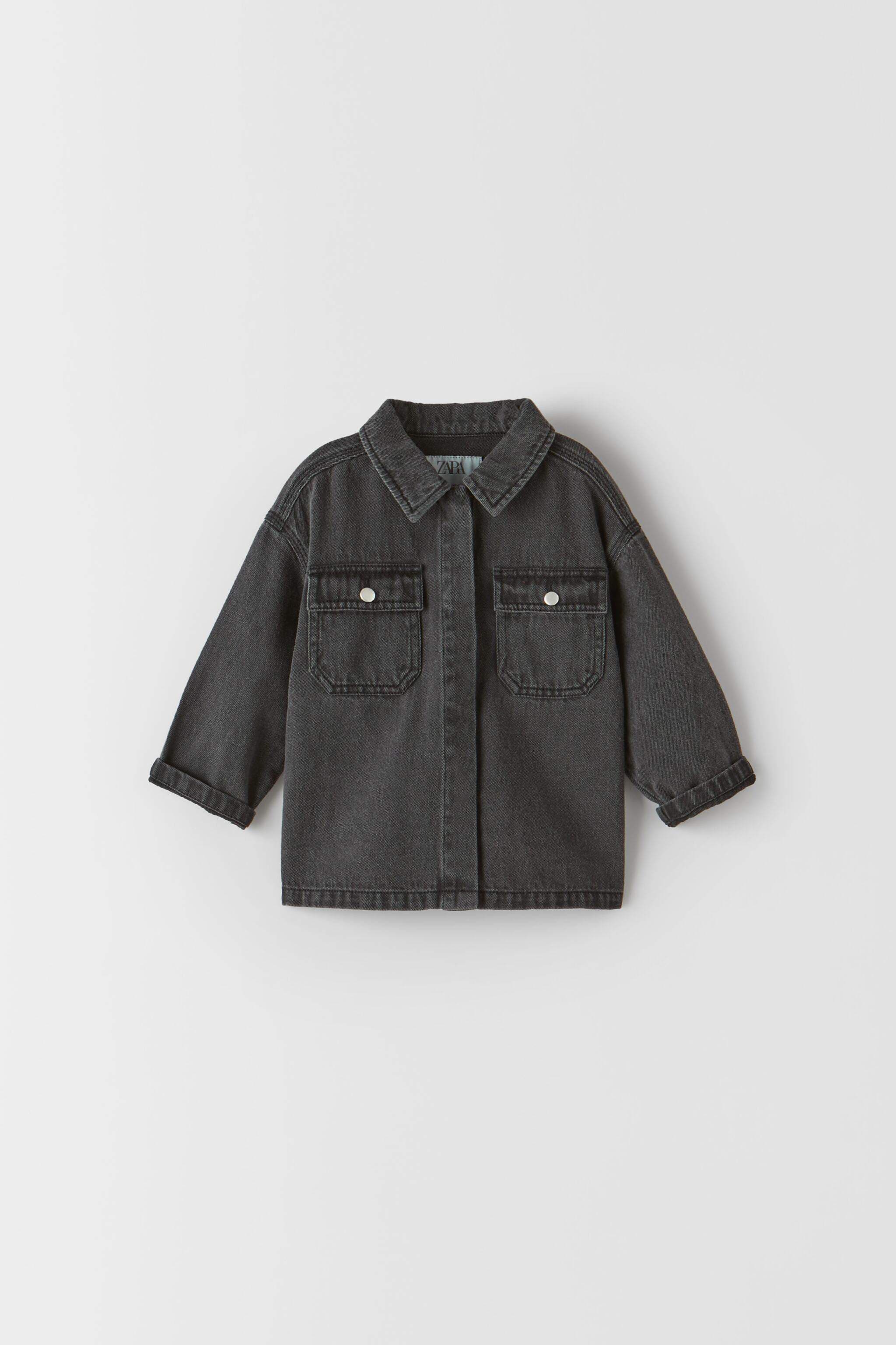ZARA Baby Girl Denim Overshirt With Pockets (Black) in Mumbai at