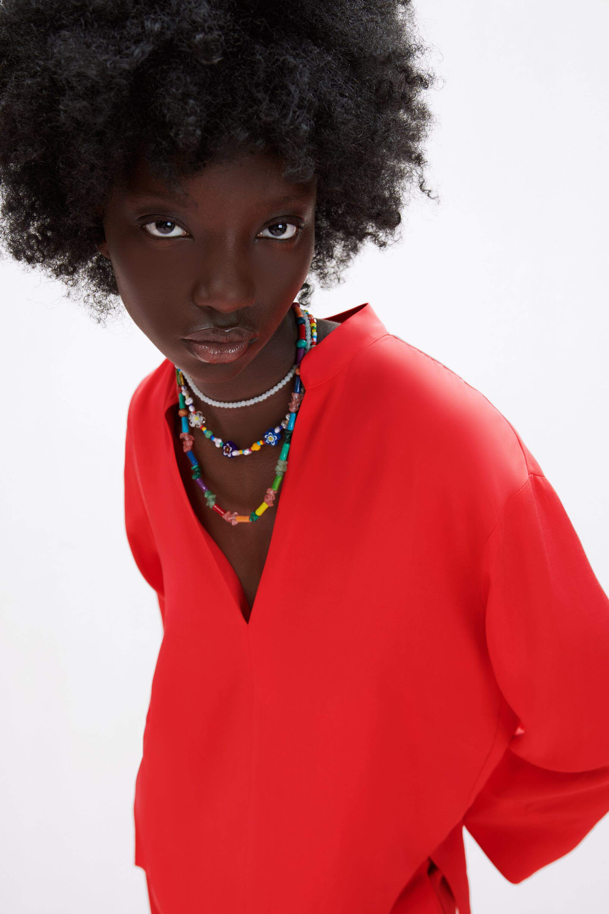 ZARA Womens Flowing Blouse With Vents (Red Coral 2) in Bangalore