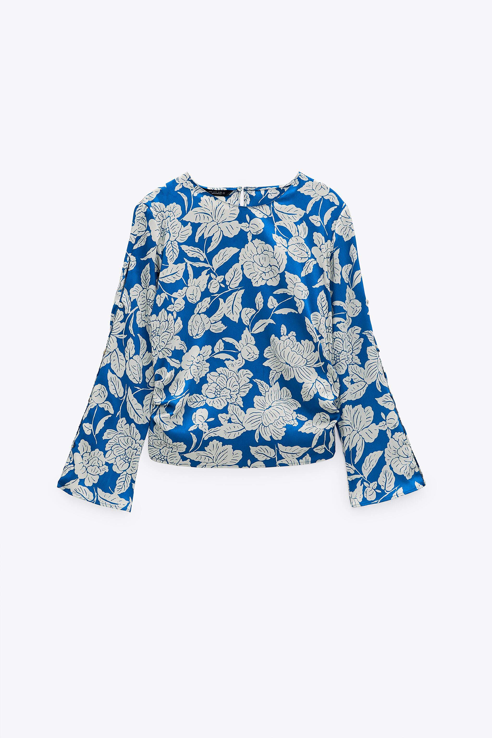 zara satin shirt with gathering
