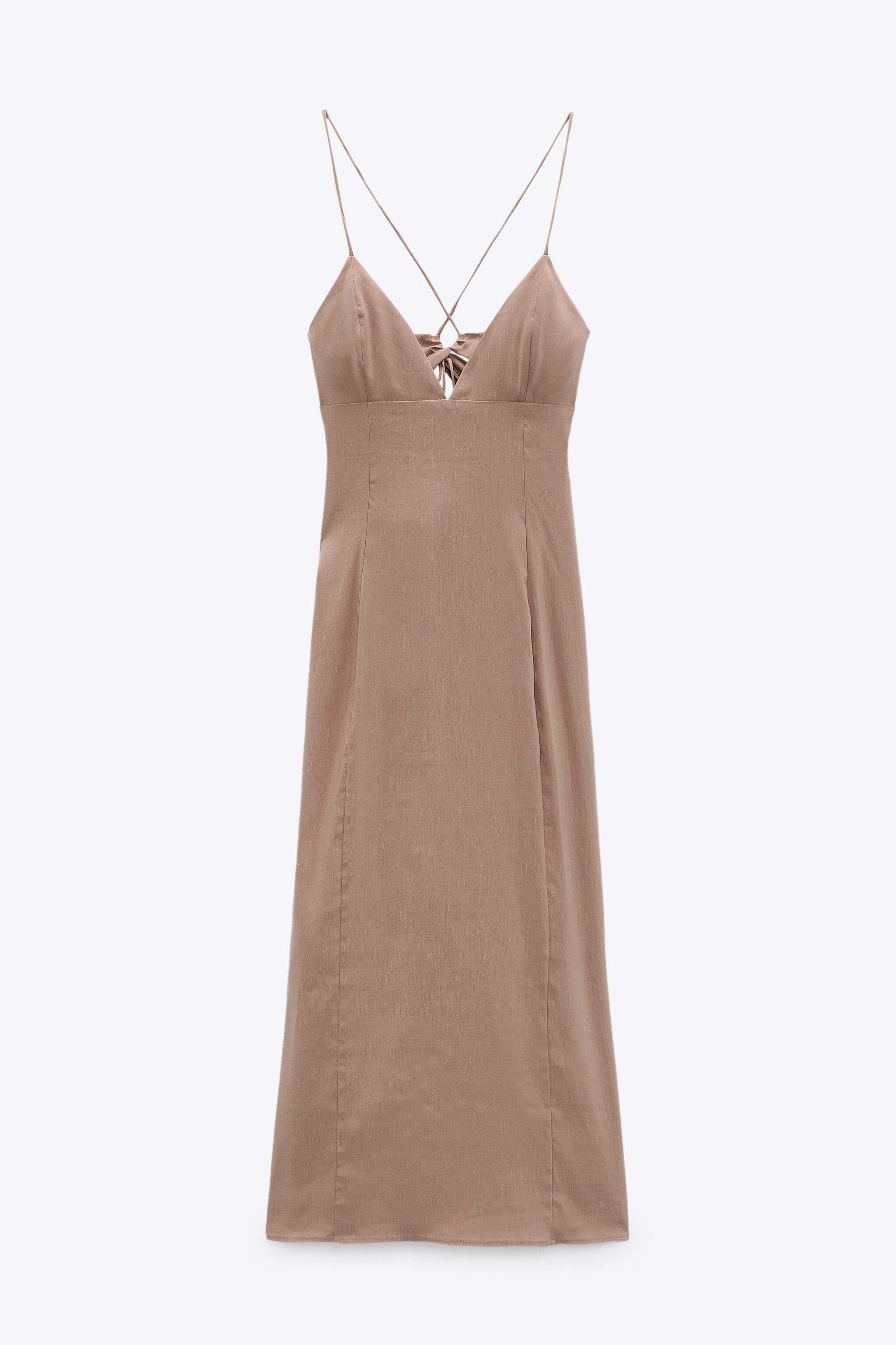 white christmas dresses Elegant chocolate brown maxi dress Zara – Yourse Vintage main image 0