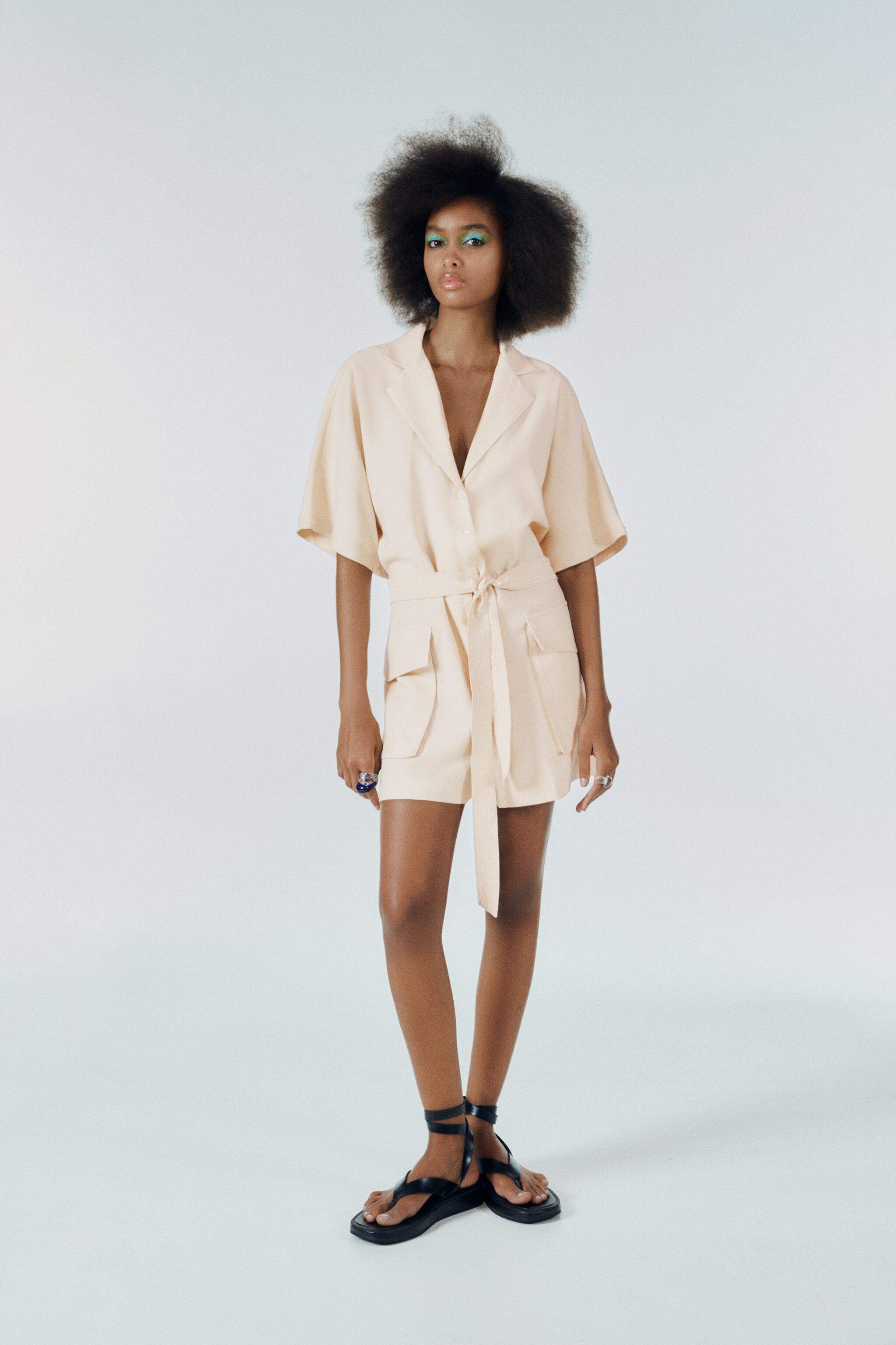 ZARA Womens Playsuit With Back Vent (Cream 1) in Mumbai at