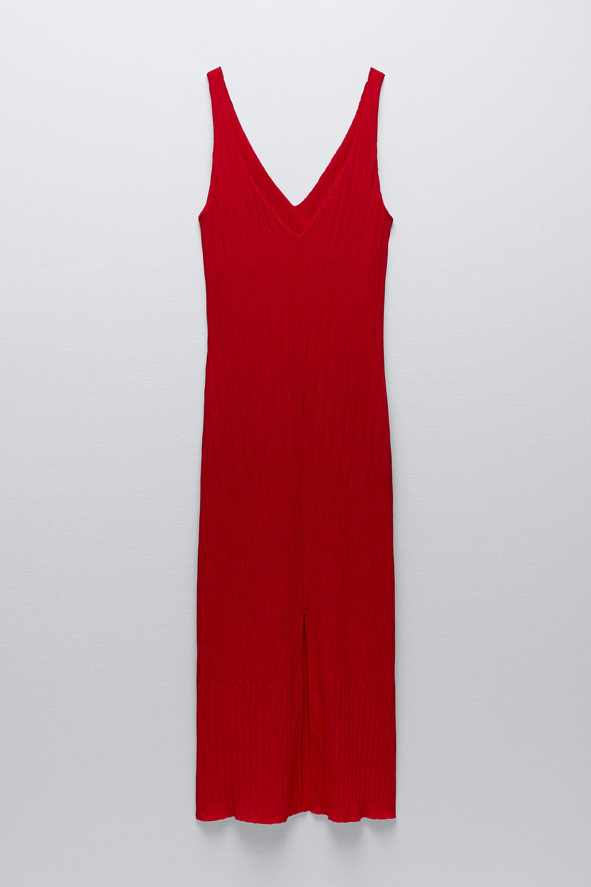 zara jacquard dress red ZARA WOMAN Red Jacquard Animal Print Midi Tie Belted Crew Neck Dress M