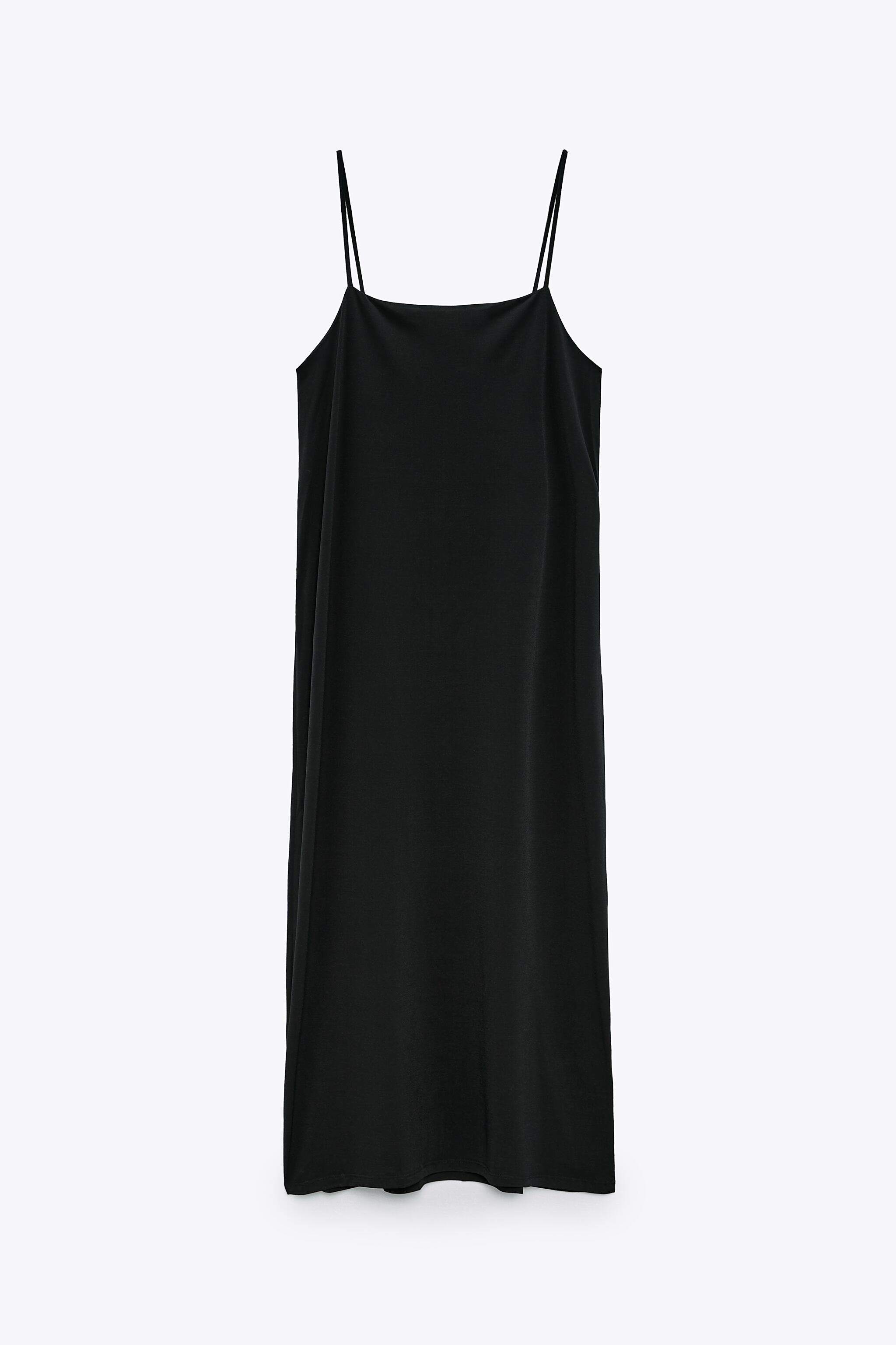 knee length dresses for ladies Zara Women's Black Midi Dress S main image 0