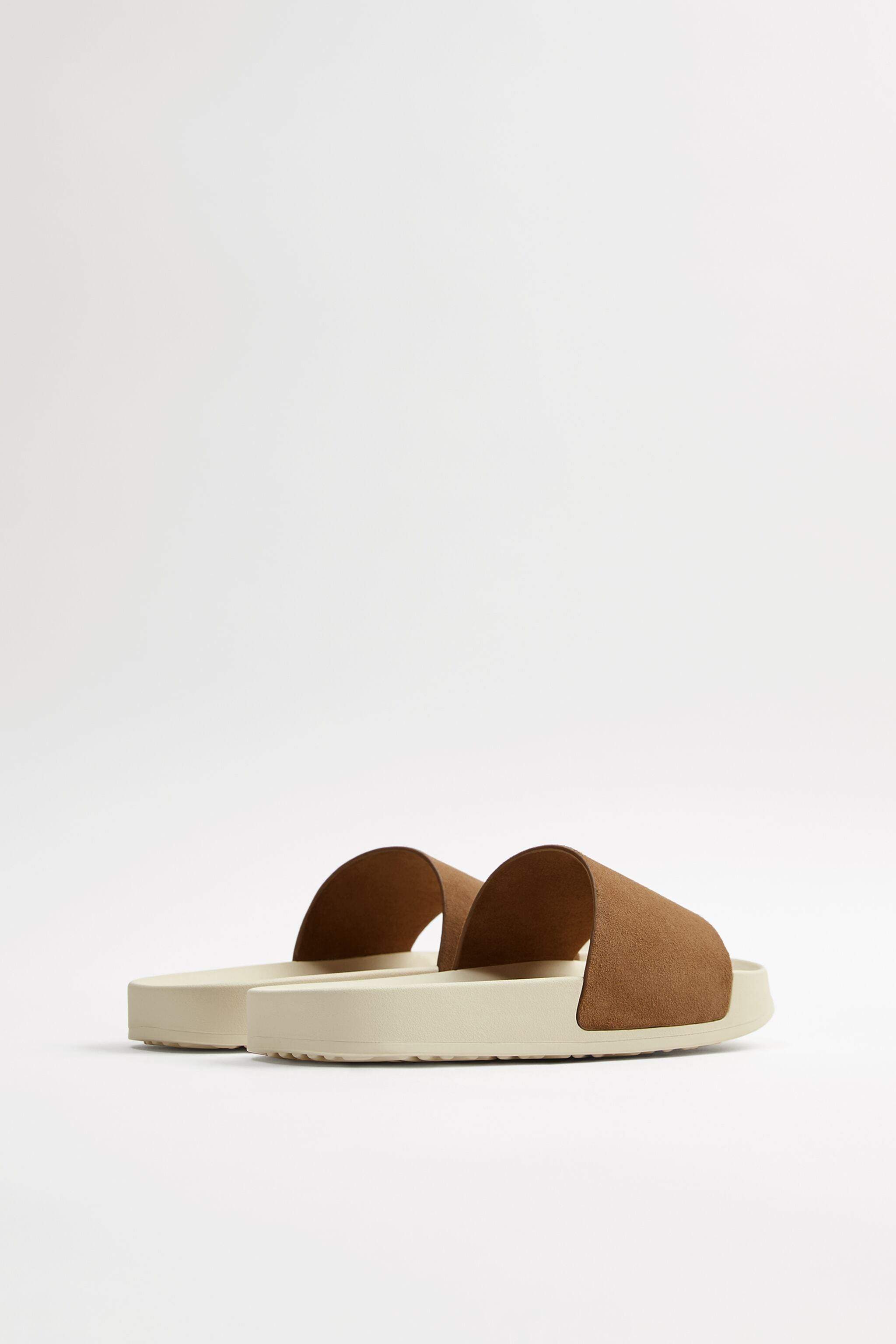 ZARA Mens Split Suede Leather Sliders (Brown) in Delhi at ₹ 2,176