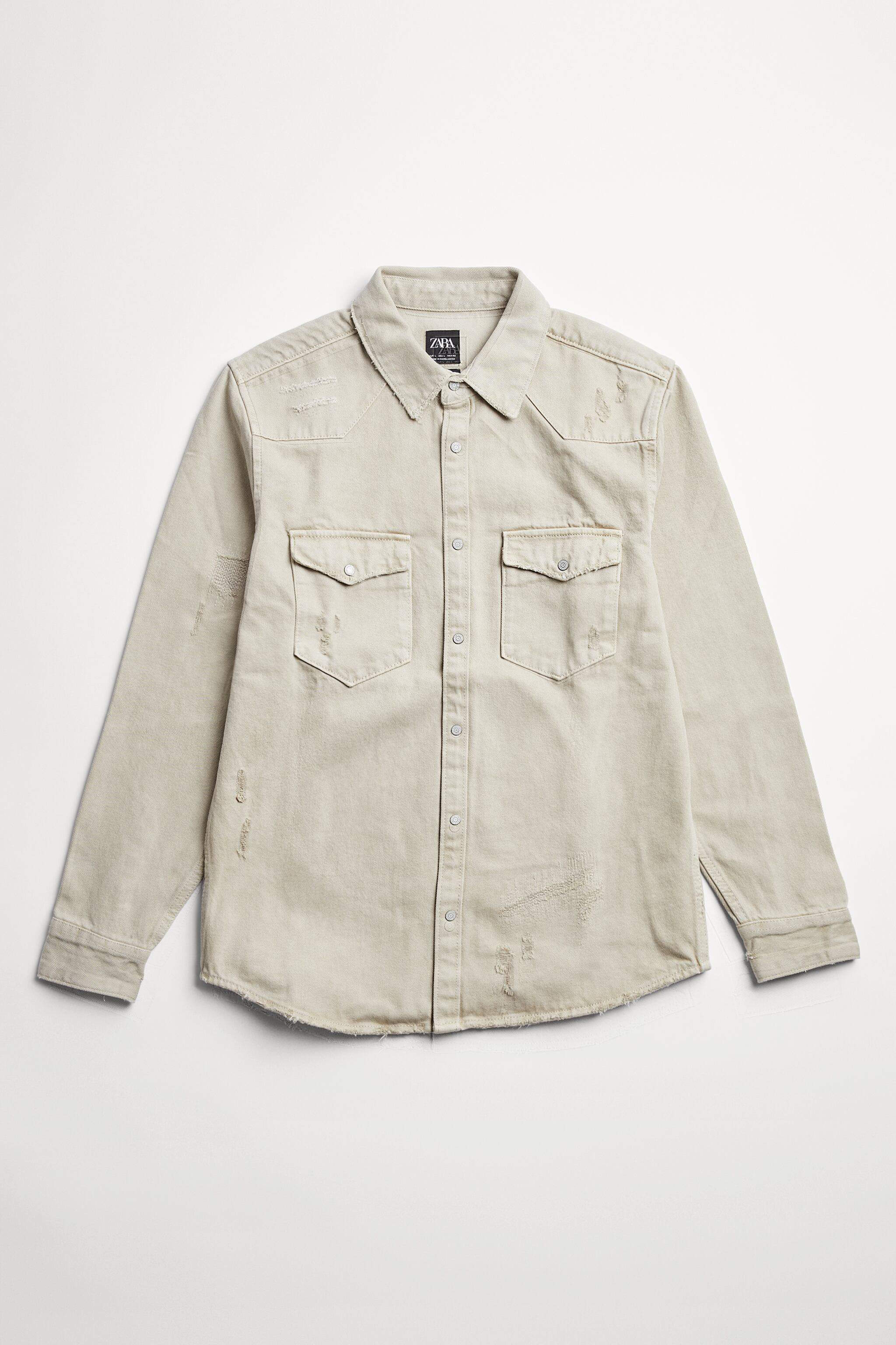 ZARA Mens Ripped Denim Overshirt (Camel) in Delhi at ₹ 2,870