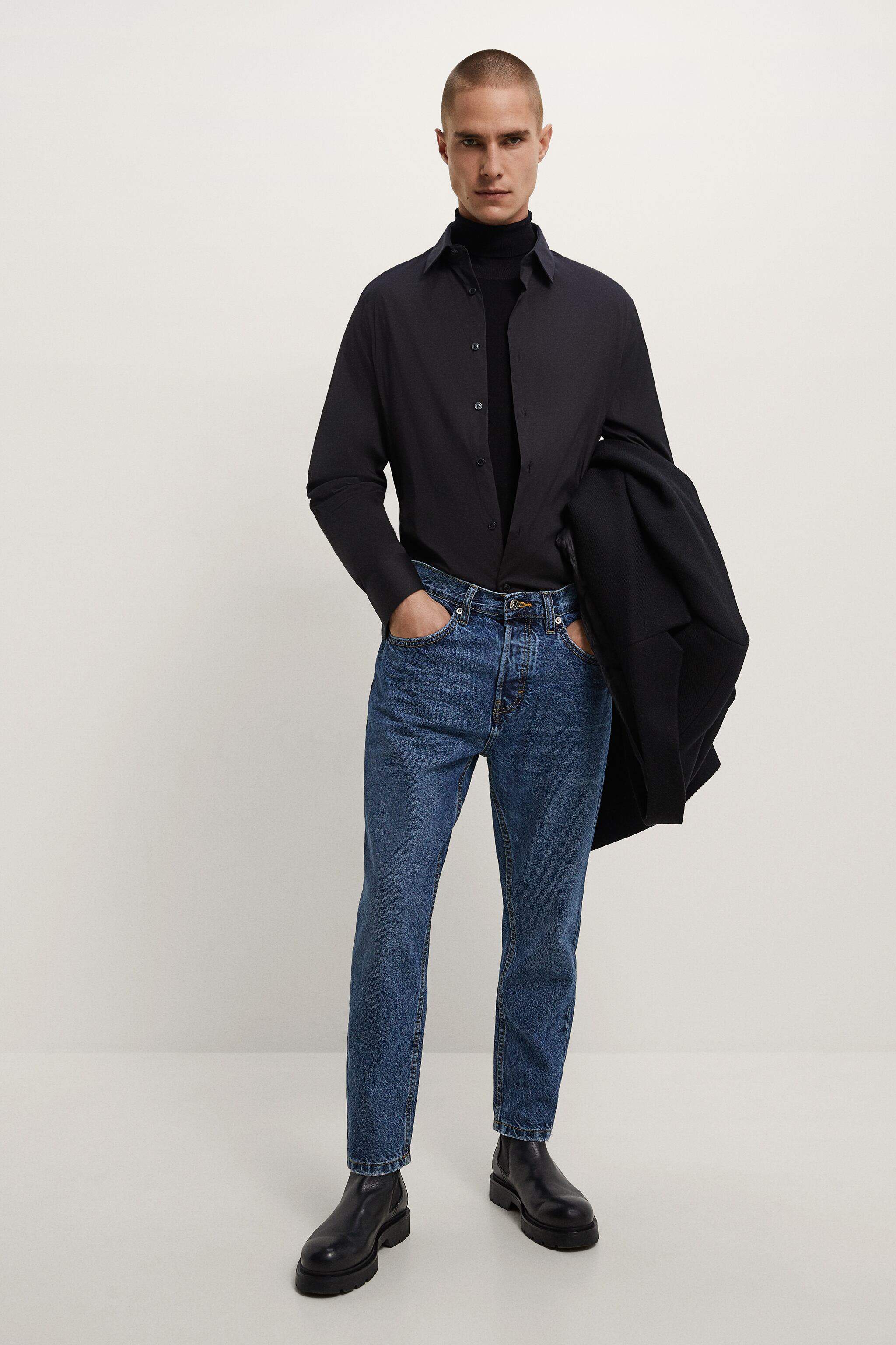 ZARA Mens Basic Super Slim Fit Shirt (Black 1) in Agra at  2,811 -  2,990  by Soo What! Designer Apparel Studio. - Justdial
