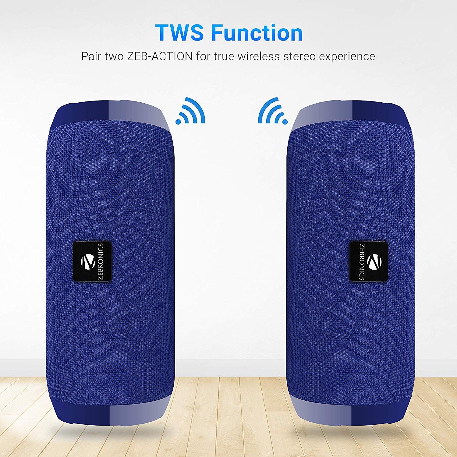 ZEBRONICS Zeb-Action Portable BT Speaker with TWS Function, USB