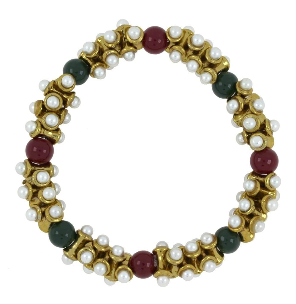 Zivom A1015FAQFFF Bridal Antique Pearl Red Black Gold Plated