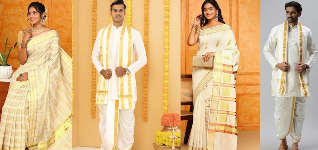 chinese dress ladies Girl's Onam Set  Kora Cotton Skirt & Embroidered Blouse-Onam 2025  Miias