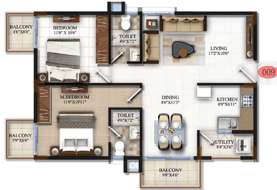 Floor Plan Bhk In Marathahalli Divyasree 77 Life In Yemalur