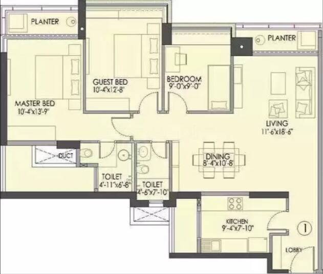 Bhk Floor Lodha Splendora Bhk 950 Sqft BHK Flat For Sale In Lodha