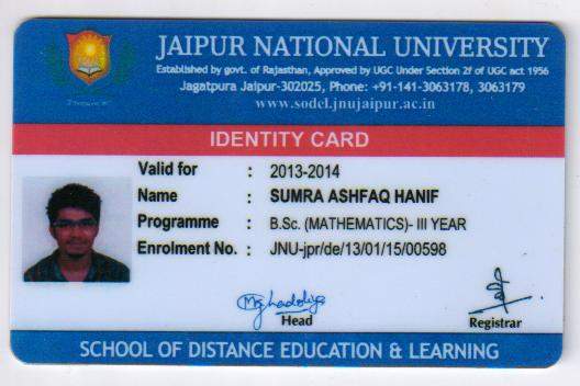 National University Student Id Card