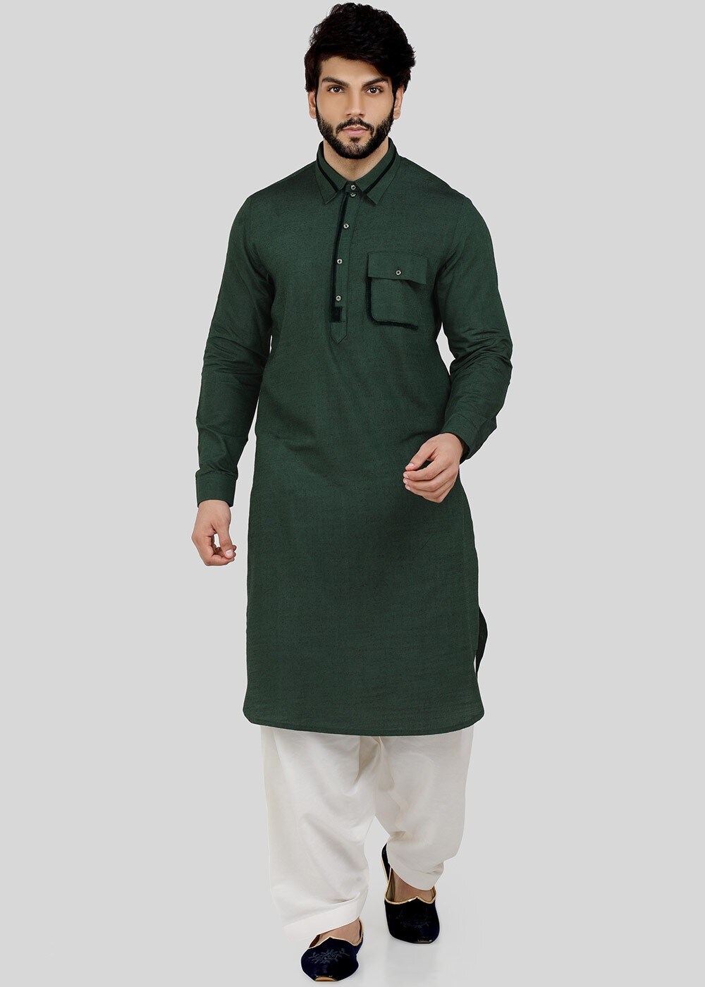 Men Cream Color Pathani Dress - 5093