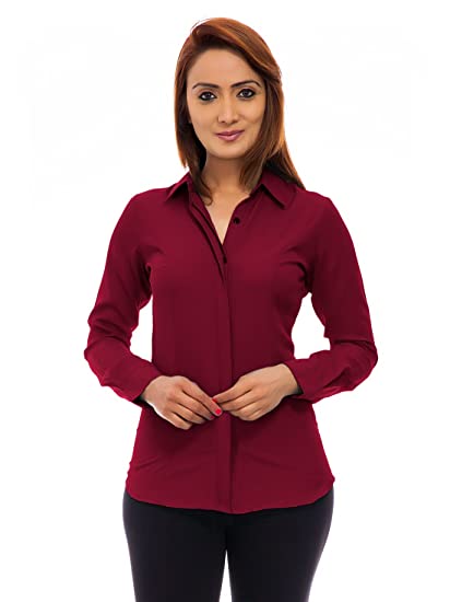 Full Sleeve Women Shirt Maroon in Vadodara at best price by Uniform India Justdial