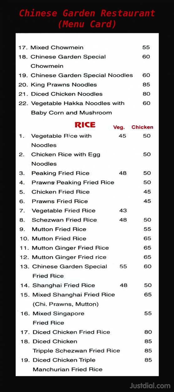 Chinese Garden Montebello Menu Fasci Garden