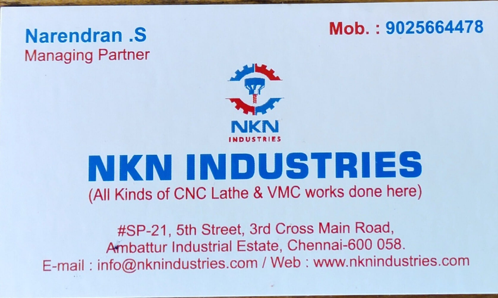 NKN Industries in Ambattur Industrial Estate, Chennai - Best Vmc Machine  Job Works in Chennai - Justdial