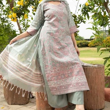 white christmas dresses Red Dharwad Cotton Dress Material (Please note, this material is fine –  Weaves of Tradition main image 1