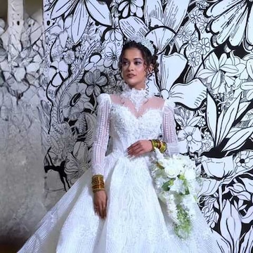patterned evening dress EZRA