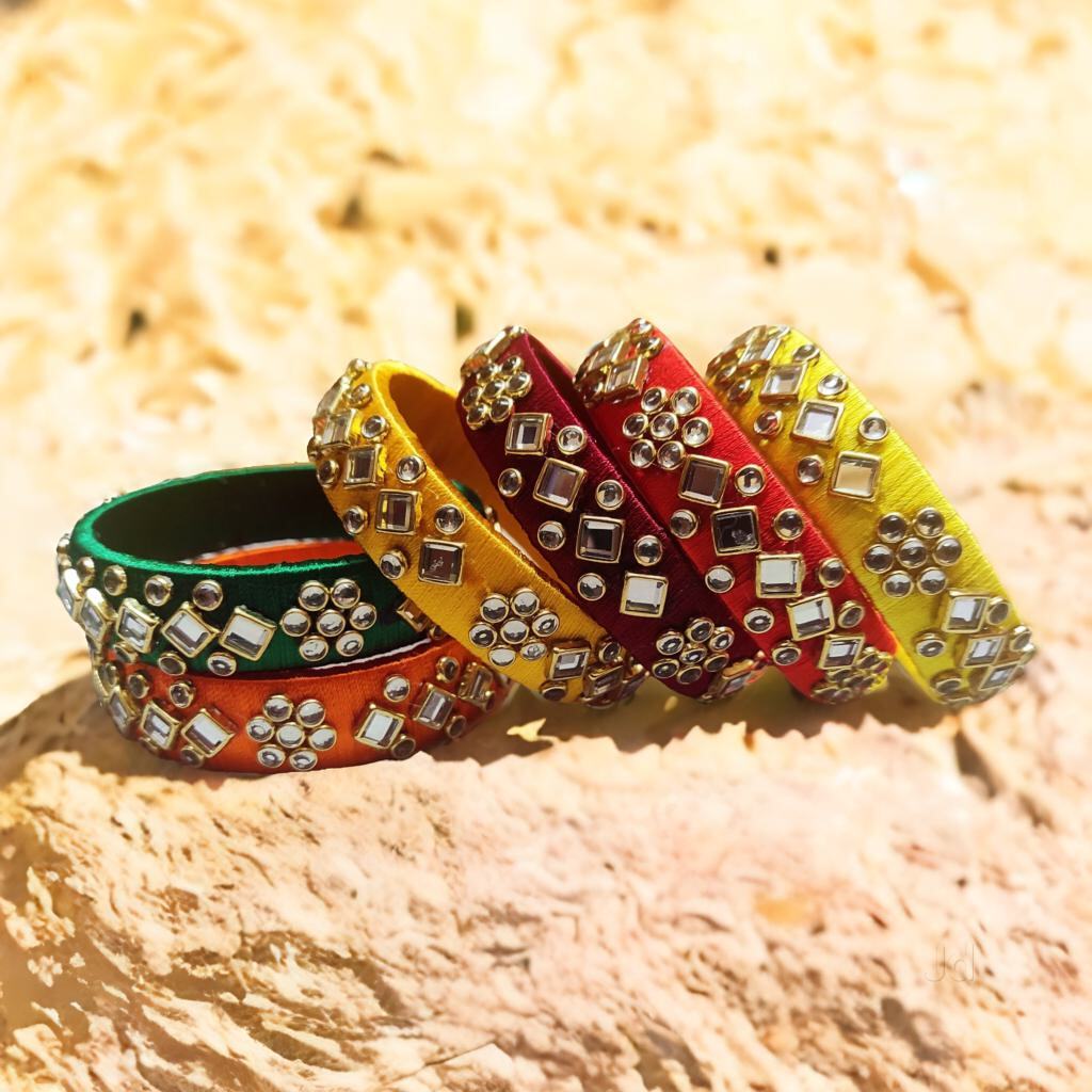 Silk Thread Dulhan Kangan Set Silk Thread Bangle Elegant, Colorful