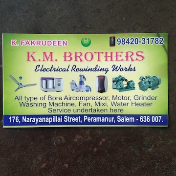 K M Brothers Electricals Works in Peramanur,Salem - Best Motor