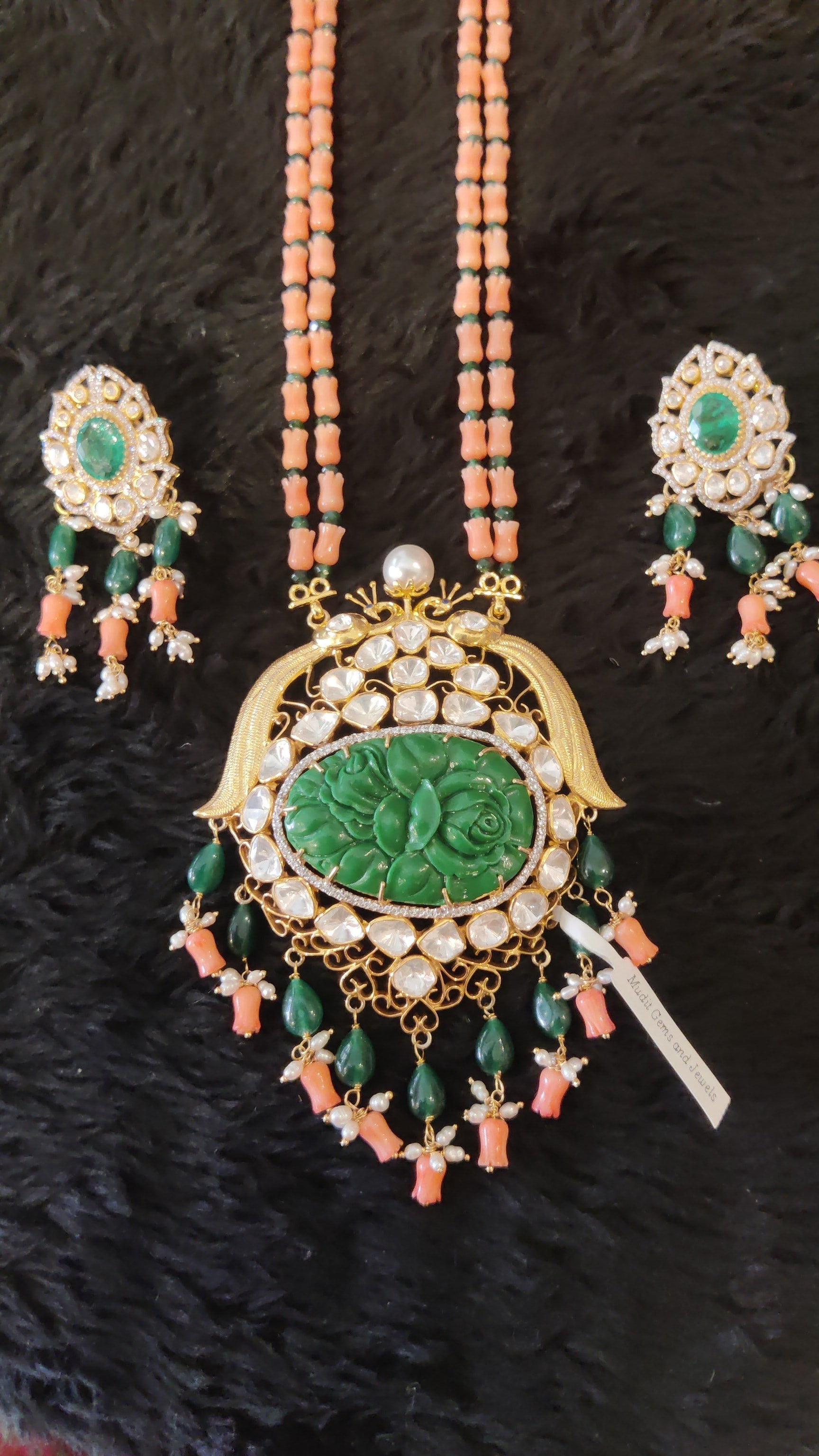 Vasantha Laxmi Haram Designs 22K Gold '4 Lines' Necklace Earring